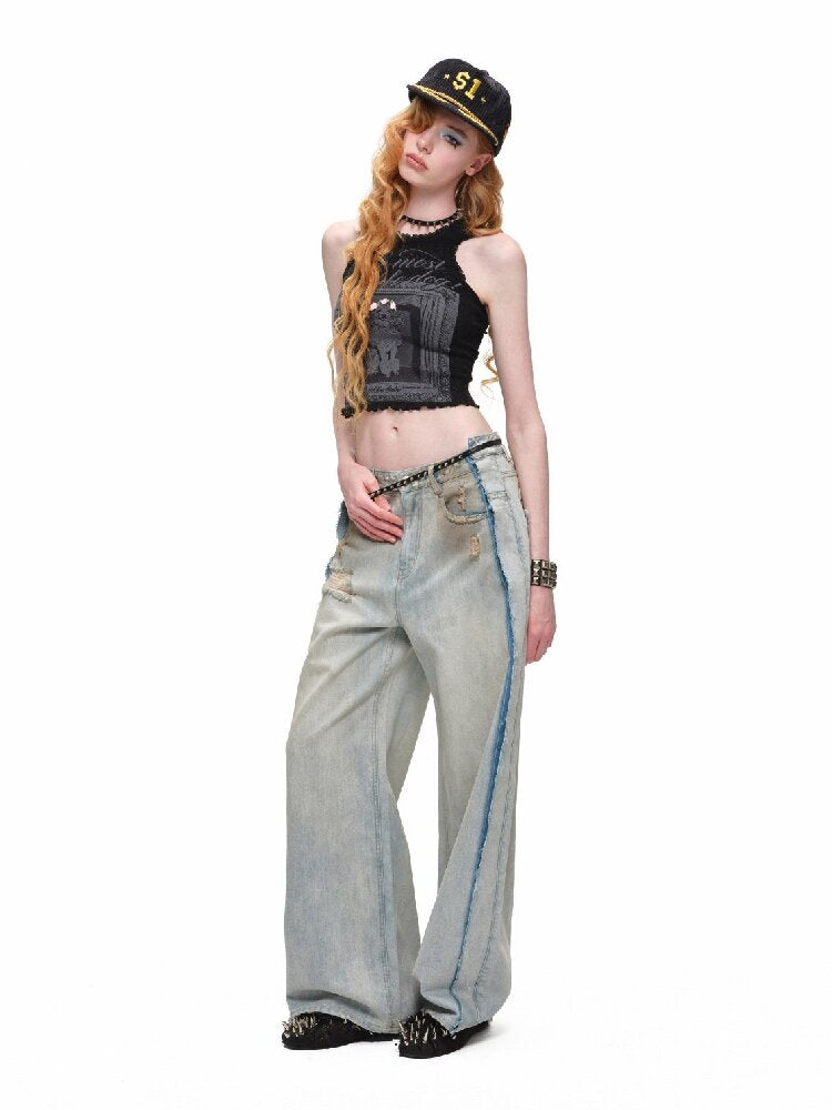 Distressed Embroidery Mud Jeans【s0000016922】