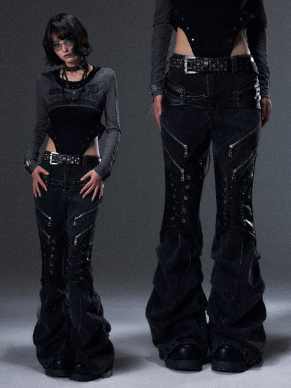 Punk Washed Pleated Denim Pants【s0000018006】