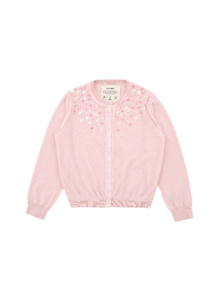 Cashmere Beaded Floral Cardigan【s0000016111】