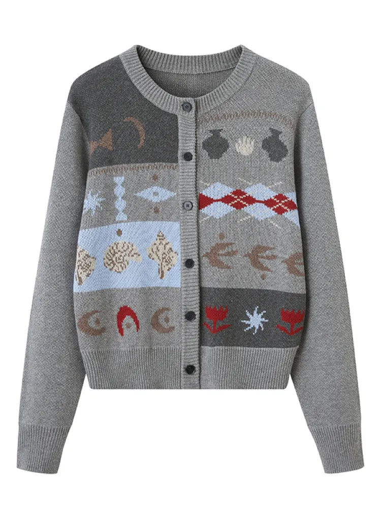Embroidered Slim-Fit Button-Up Cardigan【s0000014075】