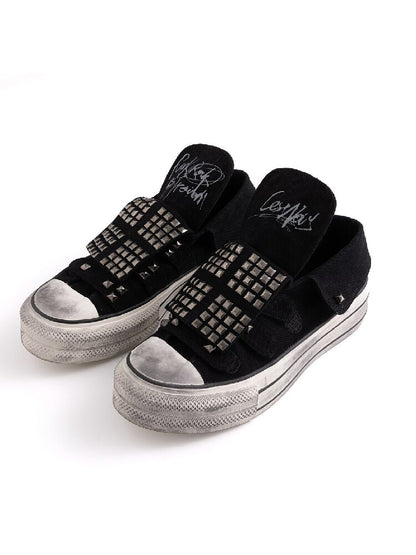 Punk Rivet Graffiti Canvas Shoes【s0000017503】