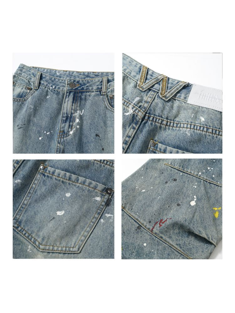 Punk Street Fermented Wash Splash Art Jeans【s0000009574】