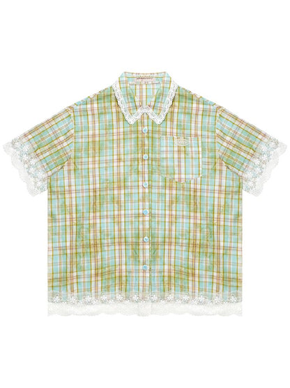 Plaid Short Sleeve Shirt【s0000012257】