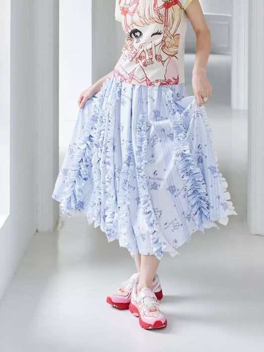 Draped Lace A-Line Half Bodycon Skirt【s0000012354】
