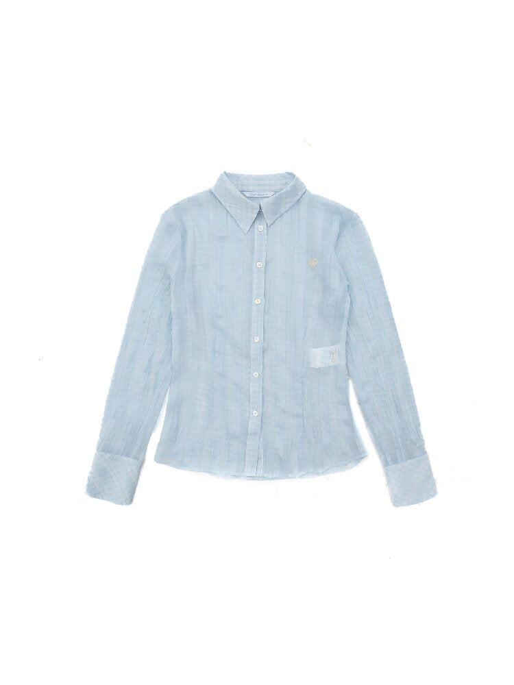 Light Sheer Slim Plaid Shirt【s0000016107】