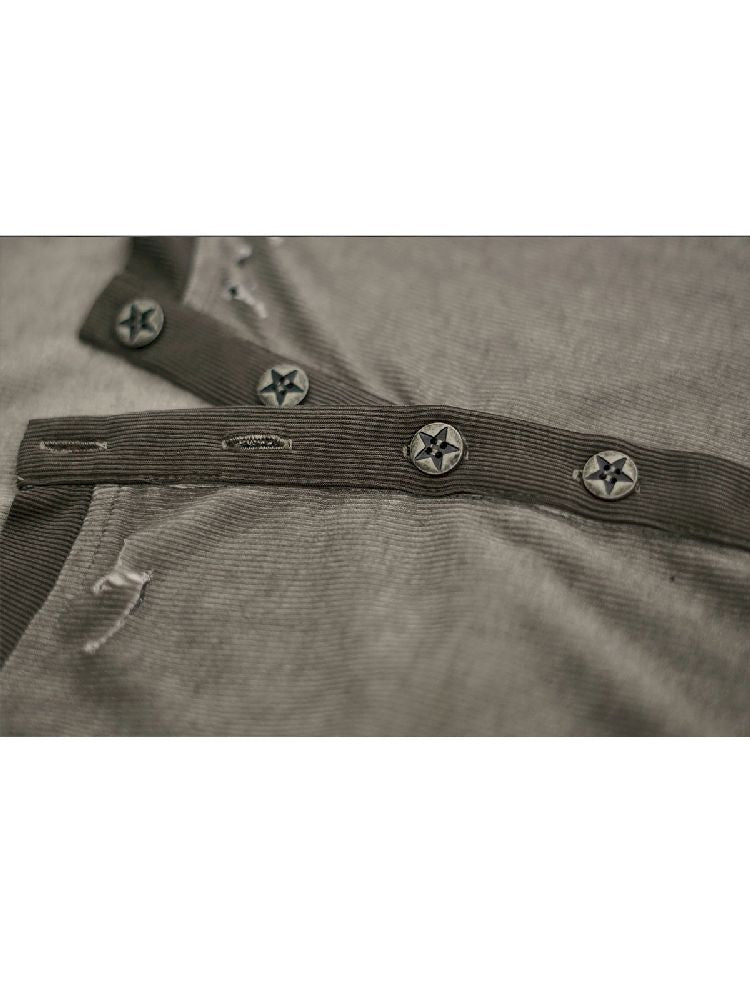 Henley Collar Knit T-Shirt【s0000011850】