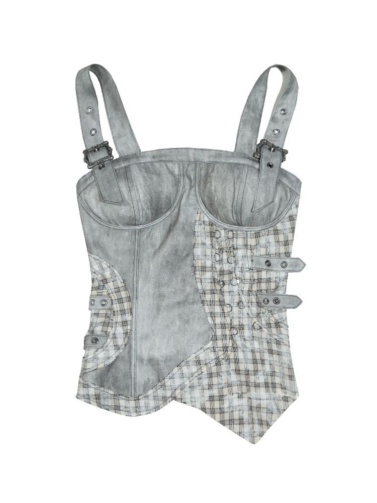 Patchwork Corset Camisole Top【s0000011812】