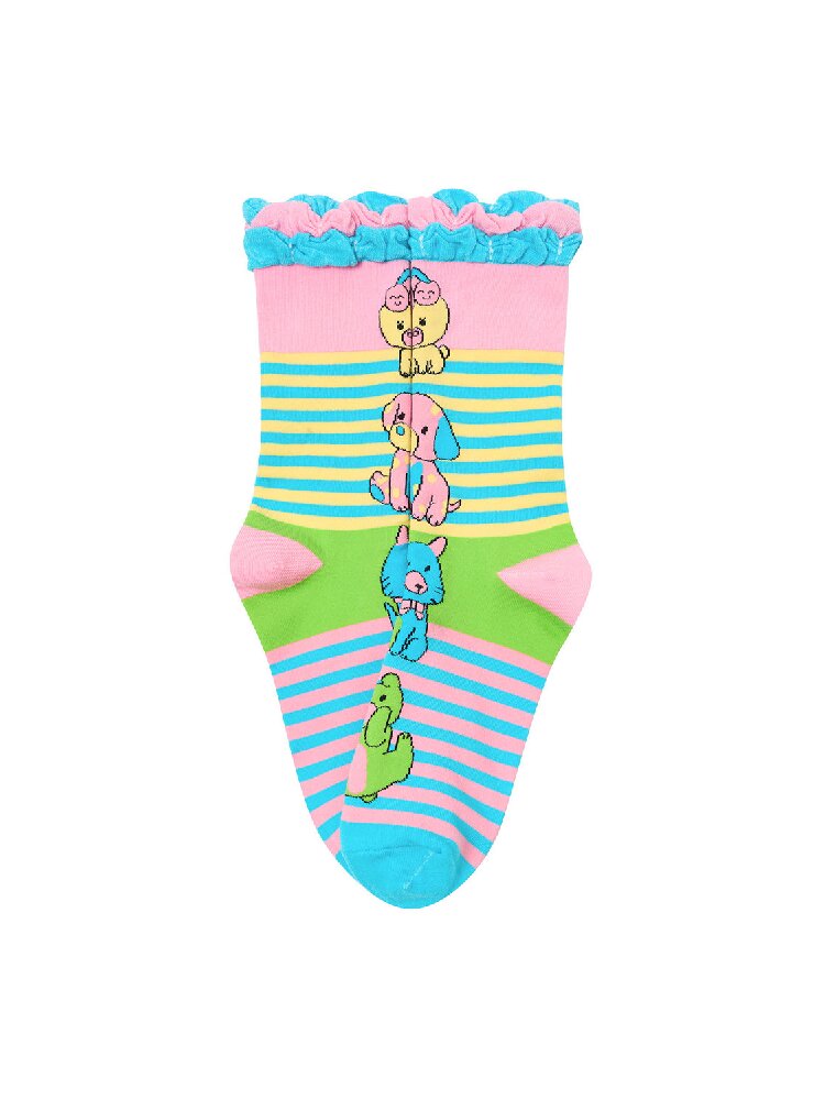 Striped Animal Pattern Knit Socks【s0000017702】