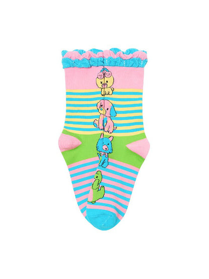 Striped Animal Pattern Knit Socks【s0000017702】