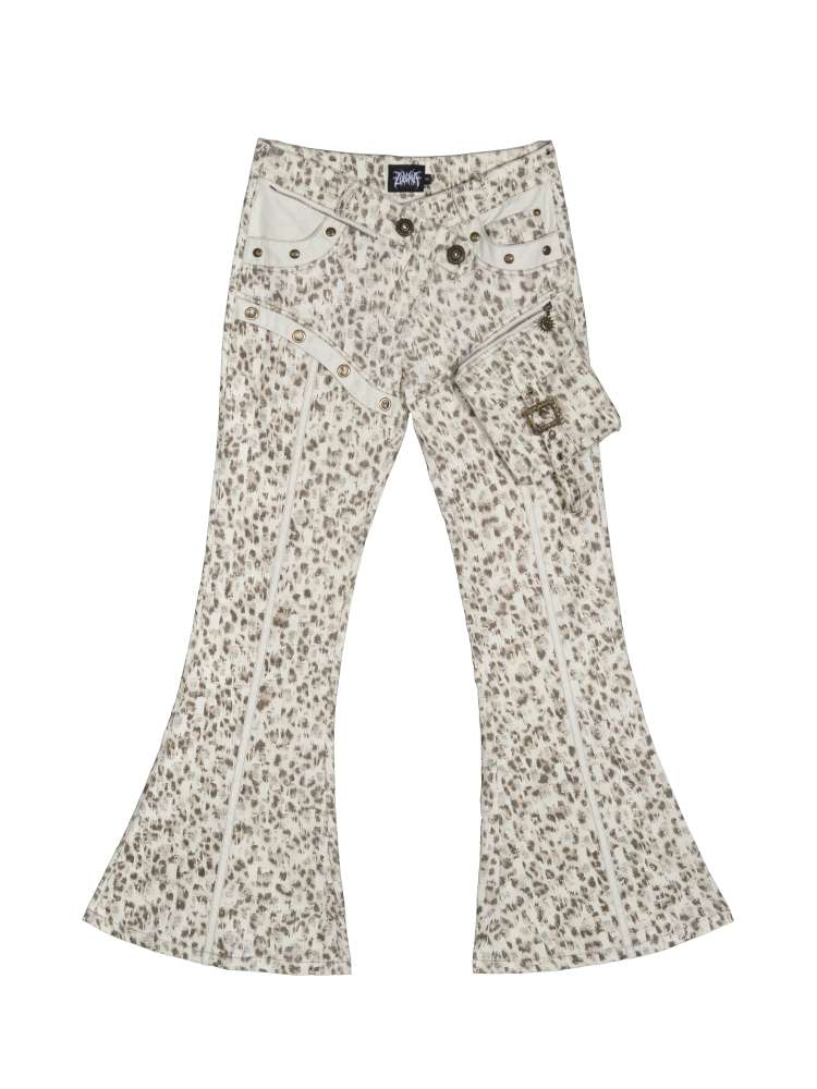 Straight-Leg Flared Low-Rise Pants【s0000014487】