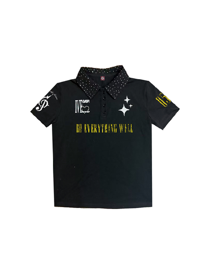 Diamond Broken Slogan Polo Shirt【s0000018237】