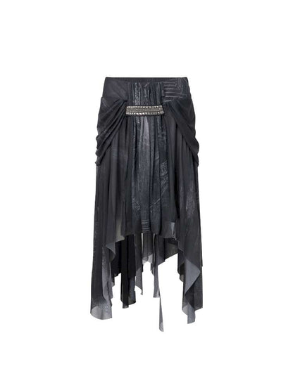 Mysterious Castle Print Mesh Skirt【s0000014716】