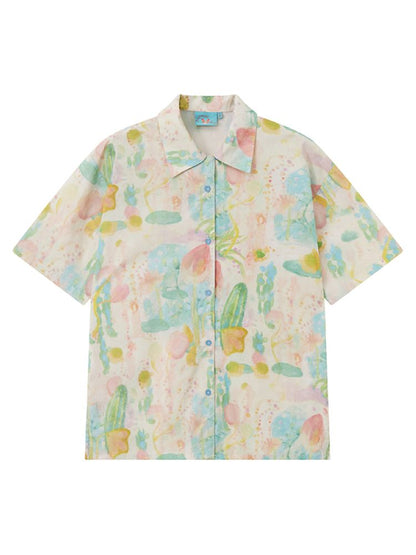 Full-print short-sleeved shirt【s0000012951】