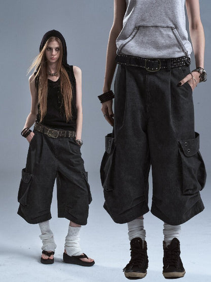 Rivet Pleats Washed Cropped Pants【s0000016895】