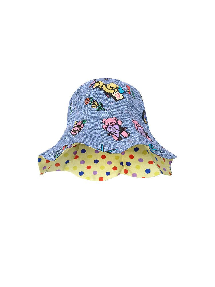 Bear Print Polka Dot Petal Hat【s0000016707】