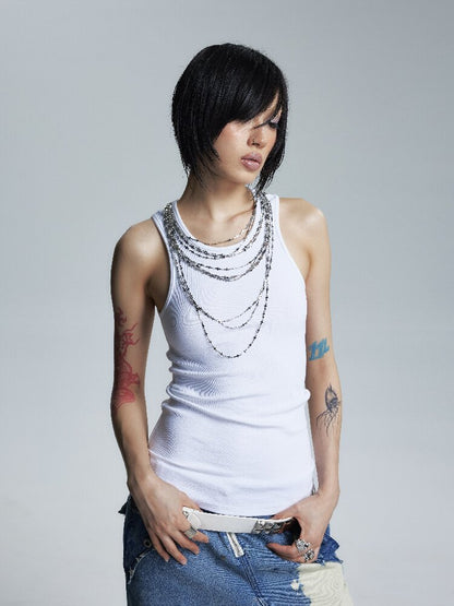 Two Color Slimming Metal Chain Vest【s0000016999】