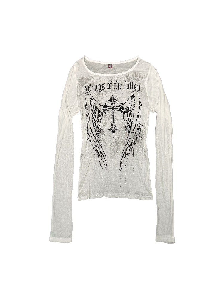 Indian Cotton Gothic Slogan Shirt【s0000018323】