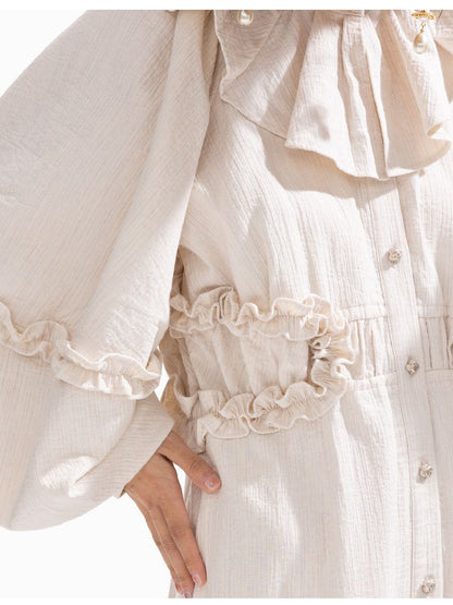 큰 소매 느슨한 밑단 드레스 [S0000011316]