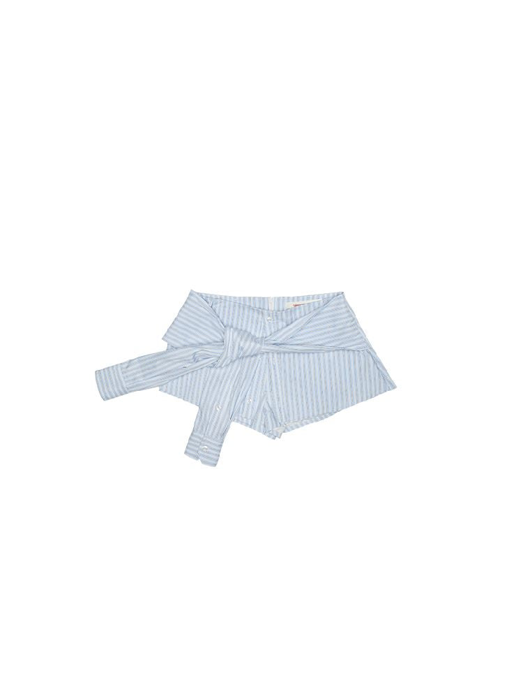 Tie Striped Shirt Low Waist Short Skirt【s0000011607】