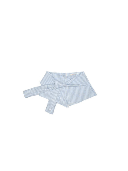 Tie Striped Shirt Low Waist Short Skirt【s0000011607】