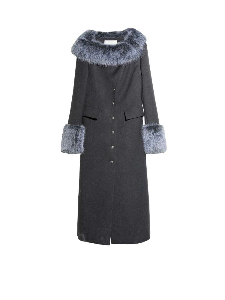 Diagonal Collar Waist Woolen Coat【s0000015197】