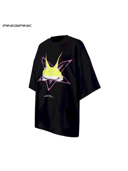 Rock Frog Print Loose Fit T-Shirt【s0000012978】