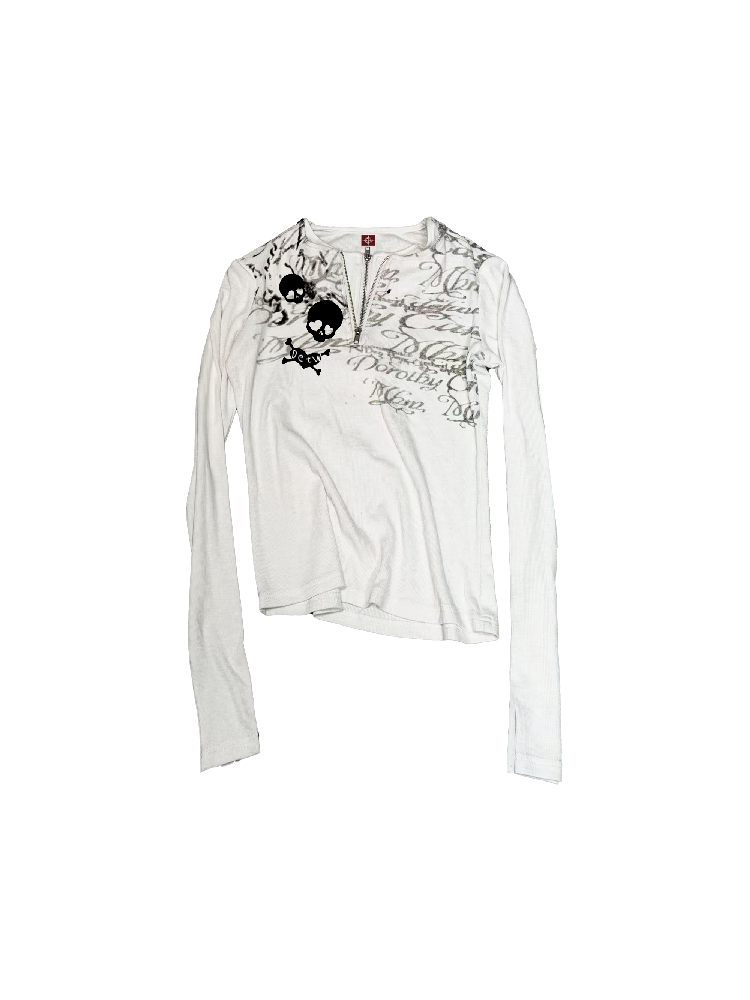 Heart Skull Cotton Long-Sleeve T【s0000018351】
