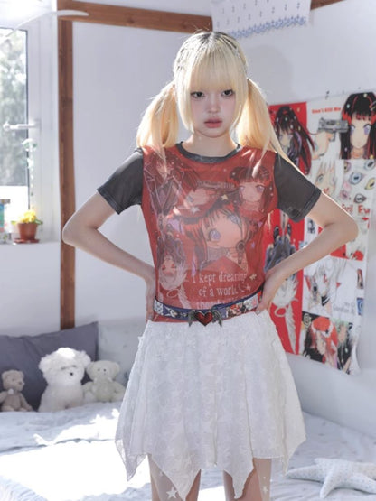 KillAngel Short Sleeve Mesh T-Shirt【s0000012329】