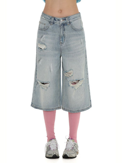 Wide-leg design sense eight jeans【s0000008629】