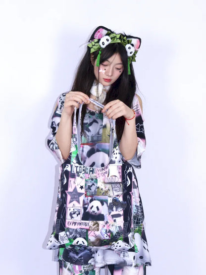 Panda Tote Bag Canvas Shoulder Bag【s0000013975】
