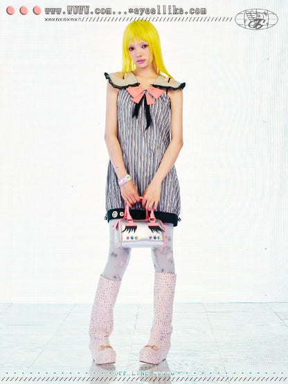 Striped Hollow Doll Collar Dress【s0000017547】