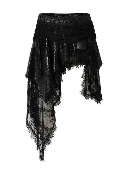 Baroque Velvet Lace A-Line Skirt【s0000016988】