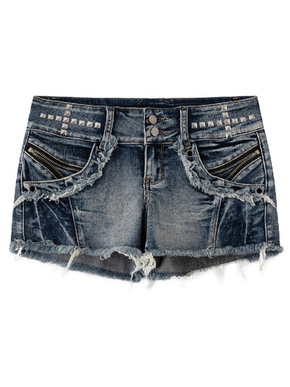 Party By The Sea Rivet Denim Shorts【s0000017042】