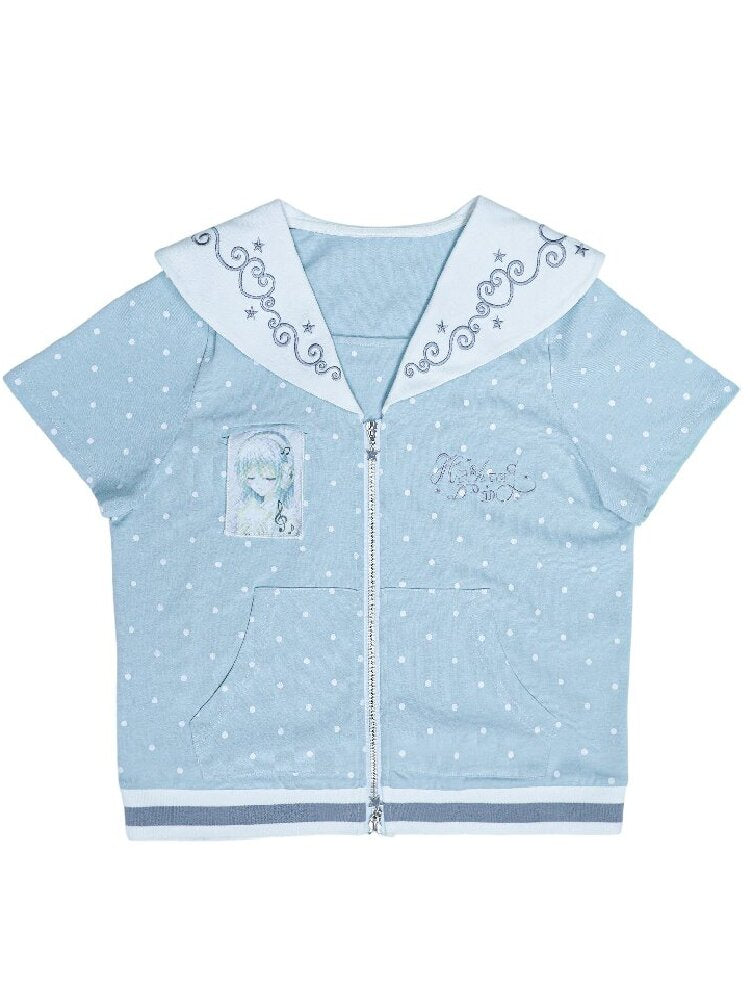 Short Sleeve Polka Dot Cardigan【s0000017473】