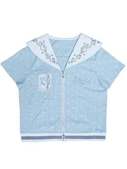 Short Sleeve Polka Dot Cardigan【s0000017473】
