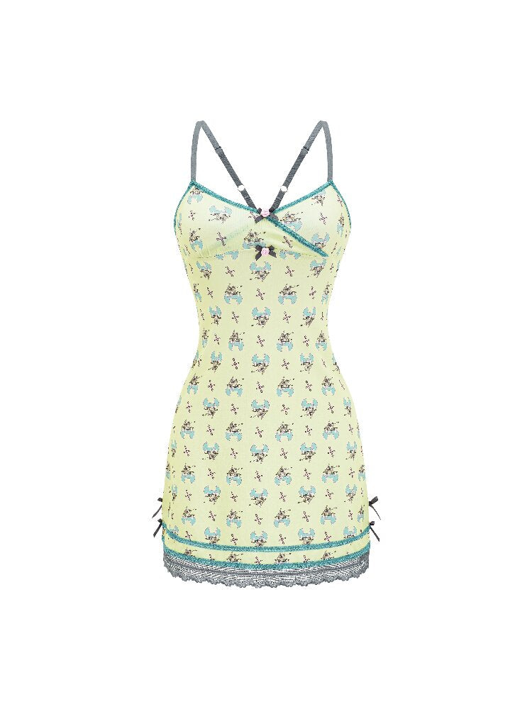 Original Devil Cross Lace Bow Dress【s0000016859】