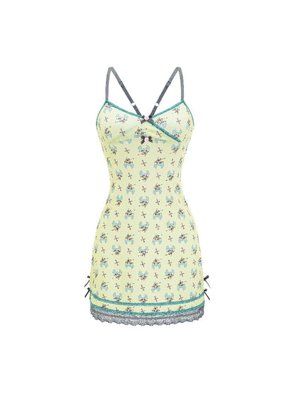 Original Devil Cross Lace Bow Dress【s0000016859】