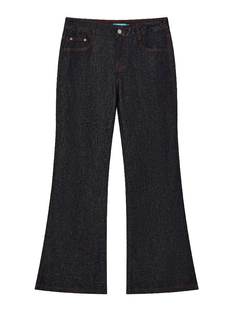 Topstitch Embroidered Flared Pants【s0000016658】