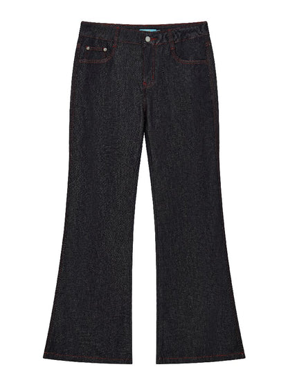Topstitch Embroidered Flared Pants【s0000016658】