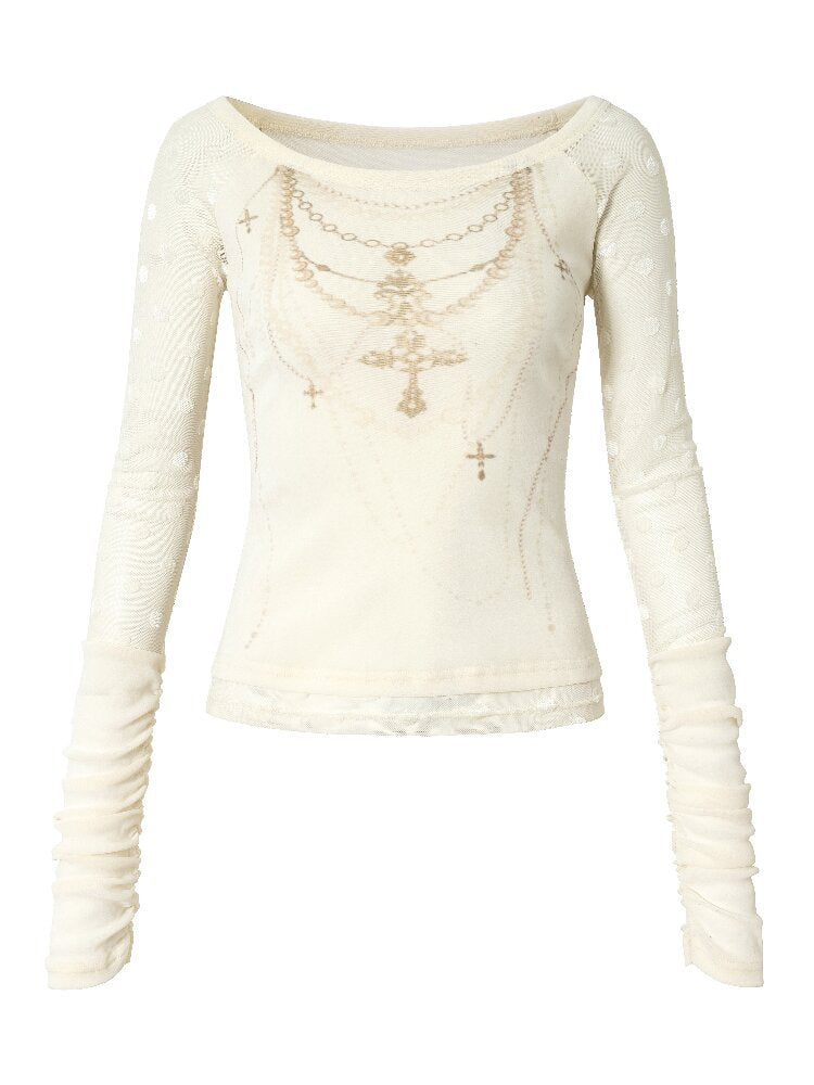 Baroque Wings Embroidered Slim Shirt【s0000015939】