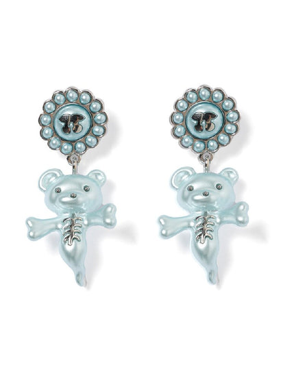 Two Color Resin Bear Ghost Earrings【s0000016190】