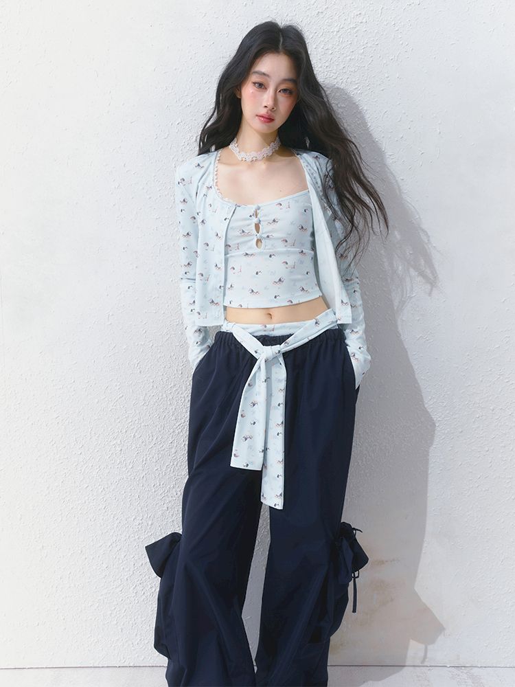 Printed Top Jacket Three Piece Set【s0000012159】