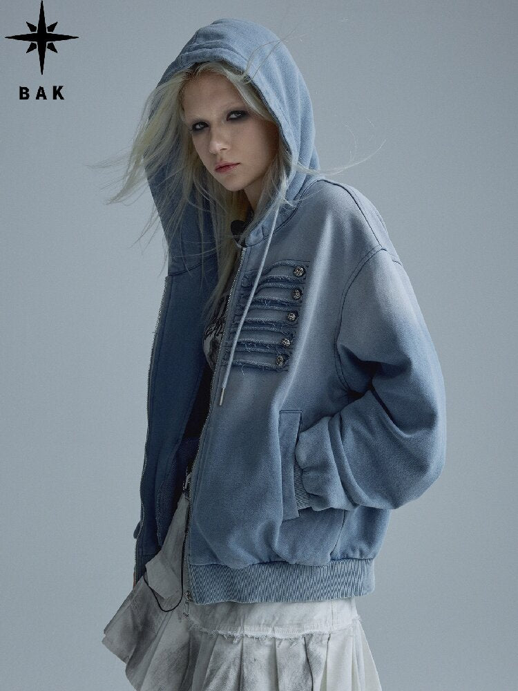 Destroyed Blue Napoleon Sweatshirt【s0000018553】