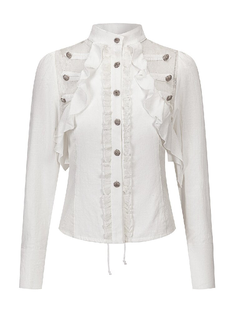 Napoleon Chiffon Patchwork Shirt【s0000018103】