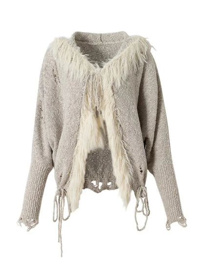 Lazy Knit Batwing Hooded Sweater Jacket【s0000014112】