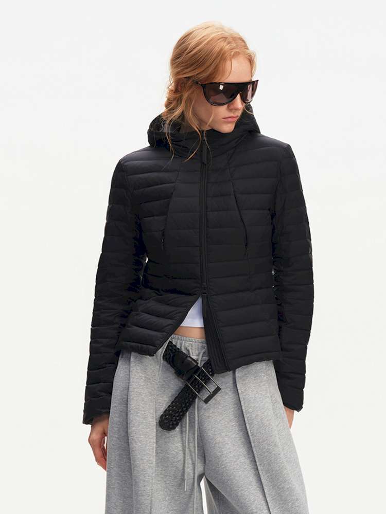 Pork Rib Hooded 90 Down Slim Jacket【s0000014879】