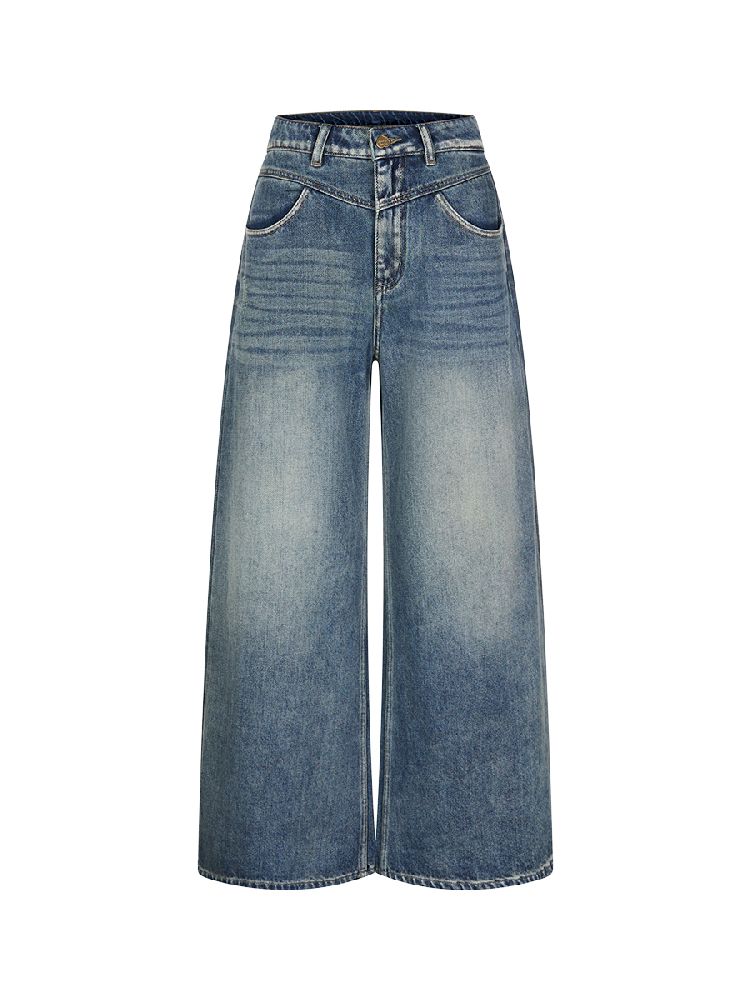 Old silhouette retro high-waisted jeans 【s0000011974】