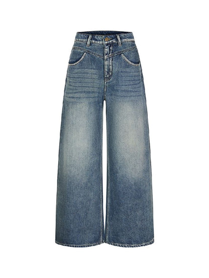 Old silhouette retro high-waisted jeans 【s0000011974】