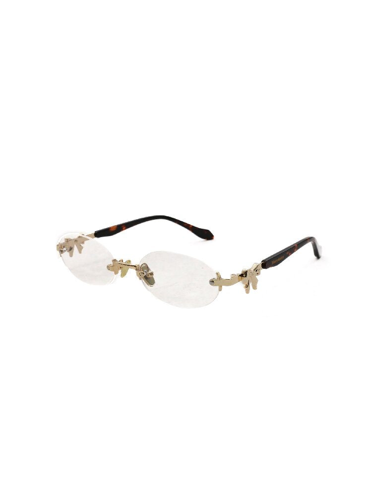 Metal Bow Rimless Glasses【s0000016134】