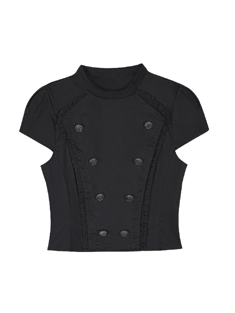 Double Breasted Stand Collar Shirt【s0000017685】